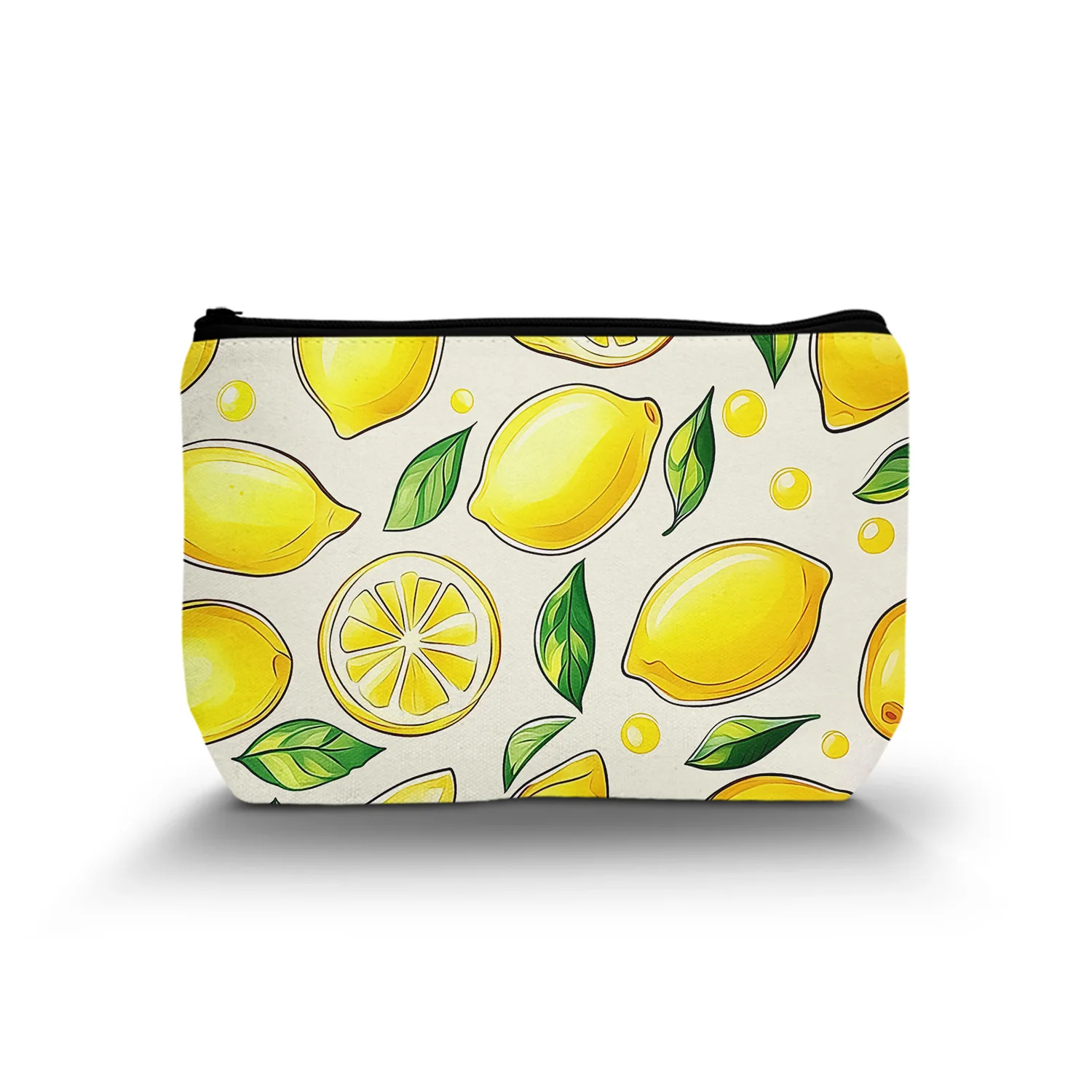 1Pc Yellow Lemon Cosmetic Bag Summer Fruit Collection Makeup Bag Organizer Suitable For Cosmetics Toiletries Items