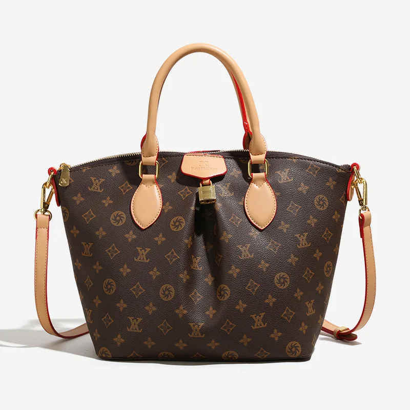 

2026 New Fashion Tote Bag for Women Large Capacity Slouchy Pleated Shopper Canvas Crossbody Shoulder Bag with Print