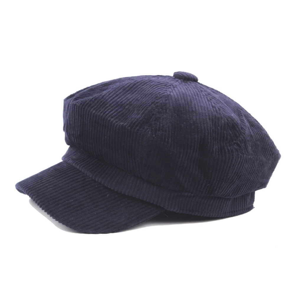BUTTERMERE Corduroy Newsboy Cap for Female Coffee Vintage Hat for Women Autumn Winter Brand Ladies Painter Octagonal Cap