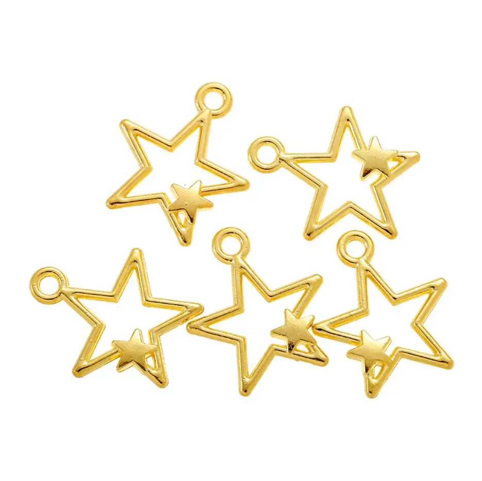 

60pcs 12mm Antique Silver Color Antique Bronze Cute Star Charms Tiny Star Charms Five-Pointed Star Charms F0116