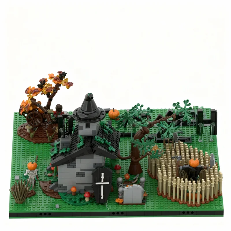 1968 peças MOC Diorama de Halloween Estacional, Blocos de Montar, Presentes de Natal, Brinquedos DIY, Ideia Criativa de Arquitetura, Educação com Blocos