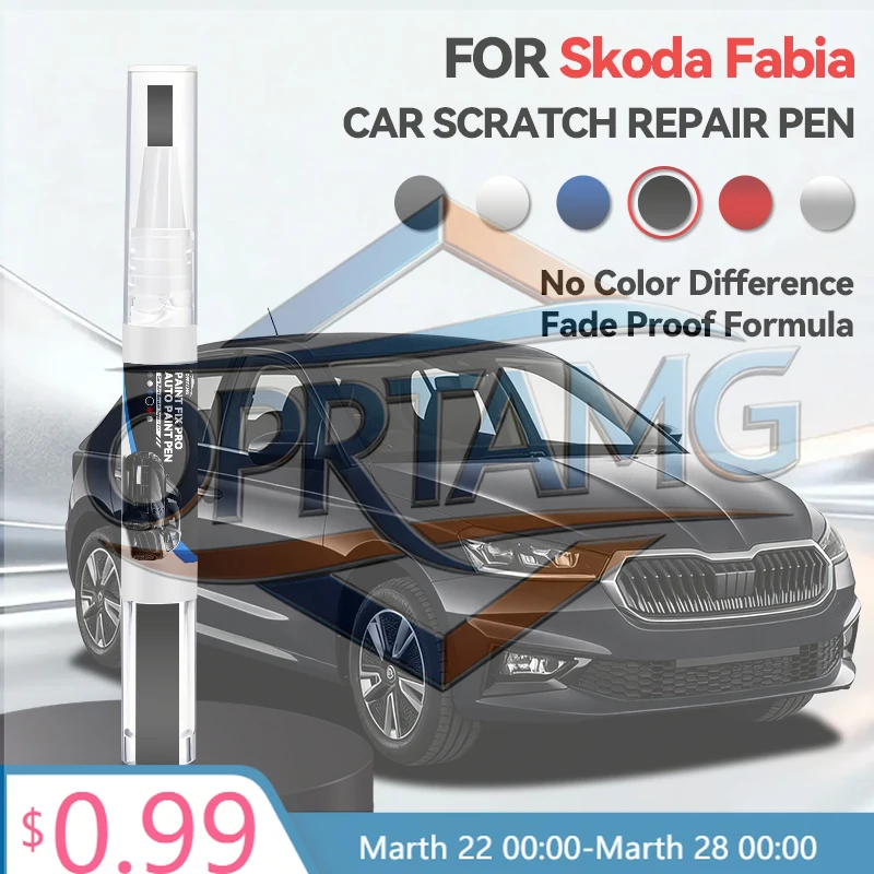 

2026 Hot Car Sticker For Skoda Fabia 1999-2025 6Y 5J NJ HB Paint Repair Pen Touch Up Scratch Remover DIY Auto Accessories