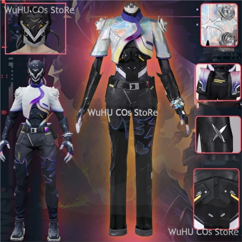 Game Valorant Cosplay Vyse Cosplay Costume Men Women Halloween Party Carniavl Party Roleplay Costume Vyse Mask Shoes