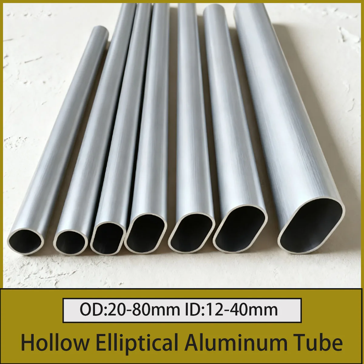 Aluminum Alloy Hollow Flat Oval Tube - Full Size DIY Material for Frame Making & Craft Projects