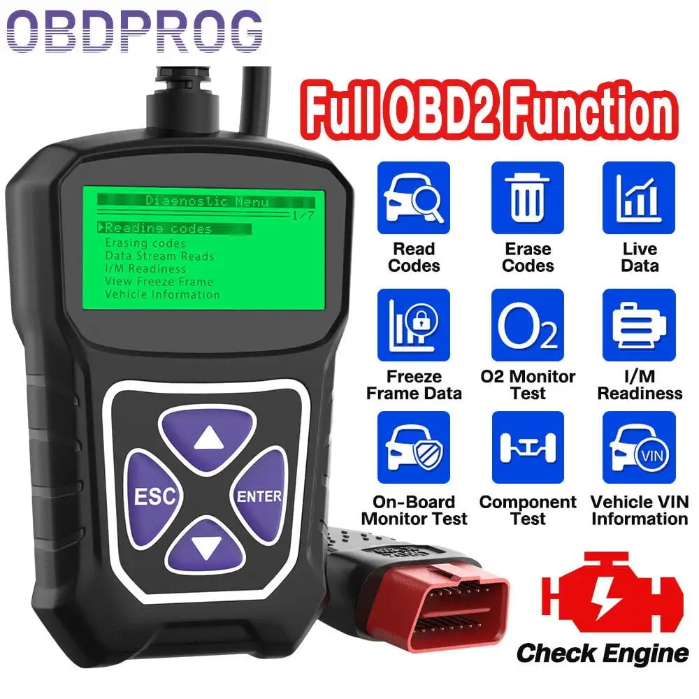 

MT100 OBD2 сканер считыватель кодов EOBD сканер проверка автомобиля диагностический инструмент двигателя