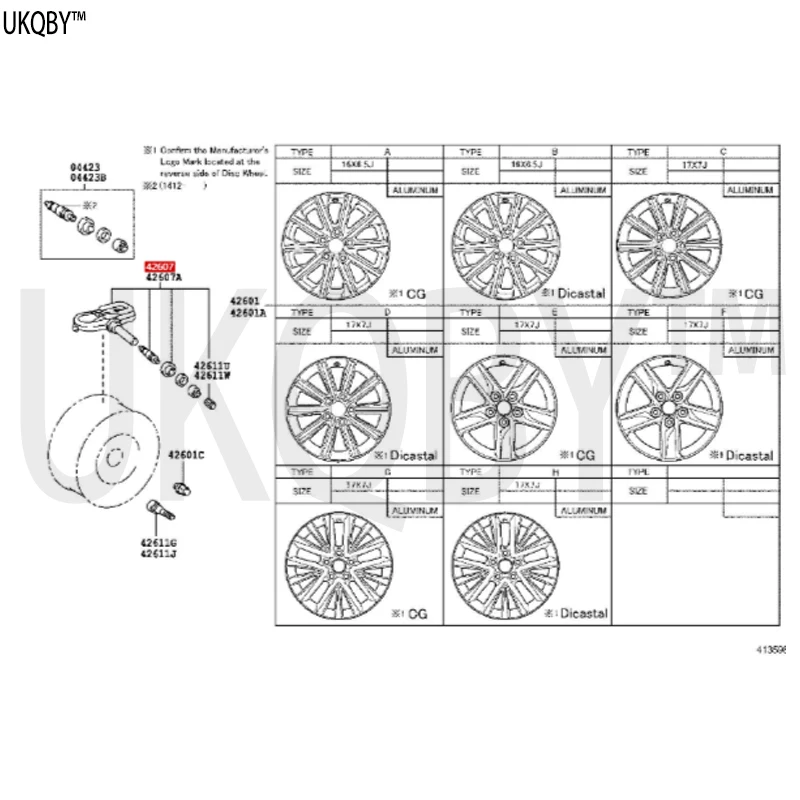 Tire pressure monitoring valve sub assembly 4260733040 4260730100 426070R020