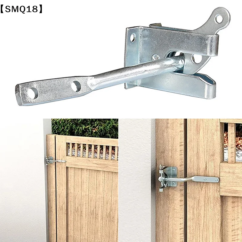 Self-Locking Gate Latch Carbon Steel Post Mounted Fence Gate Latch Heavy Duty Automatic Gravity Latch Self Locking Fence【SMQ】
