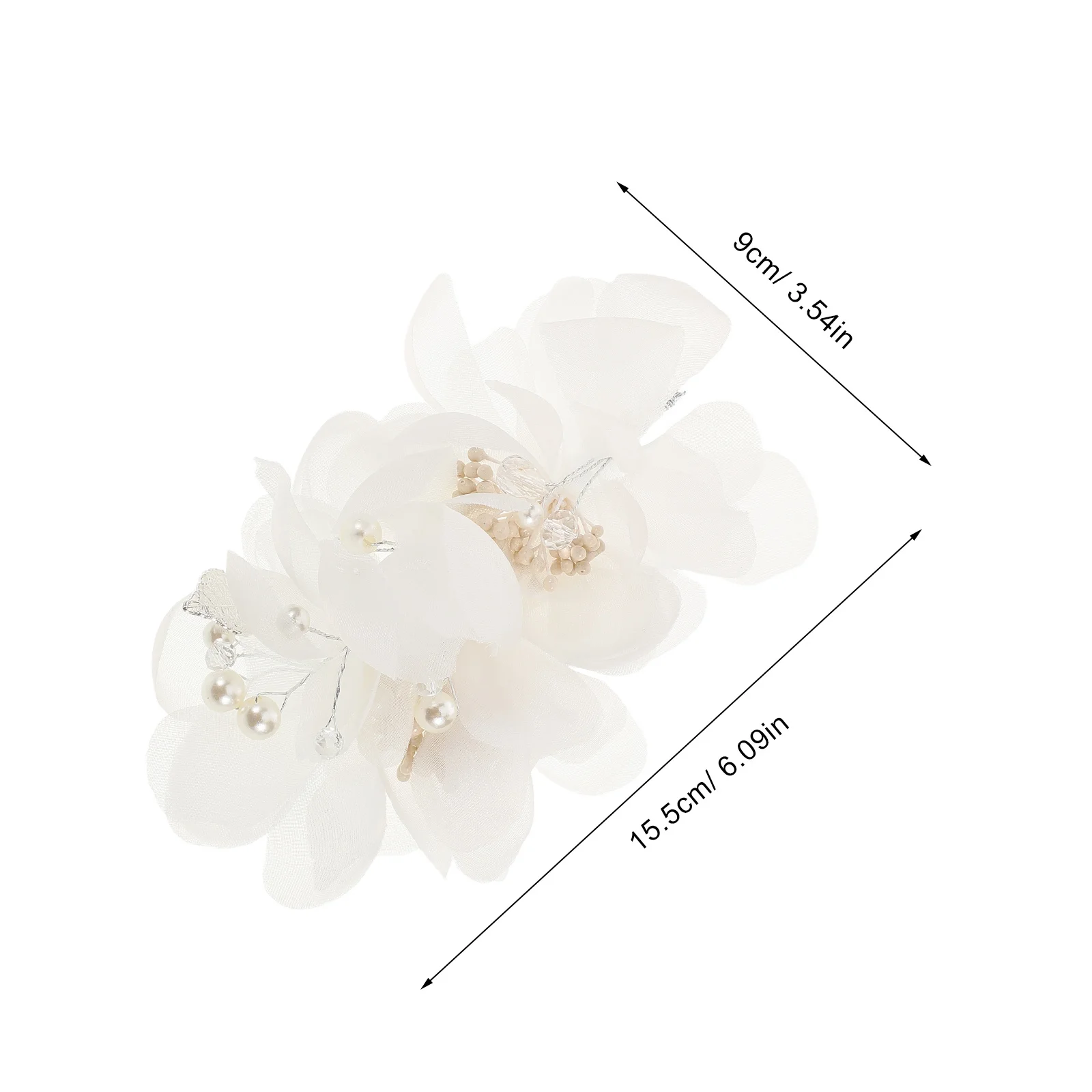 اليدوية الزفاف دبوس الشعر تول زهرة الزفاف خوذة للعروس إكسسوارات الشعر الأنيقة رومانسية أوبدو ديكور مصلى غطاء الرأس #6