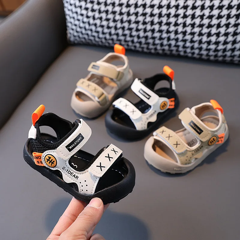 2023 Kids Baby Sports Beach Sandals Boys Girls Anti-kicking Sandals Summer Children's Soft Bottom Non-slip Toddler Shoes 1-3Y