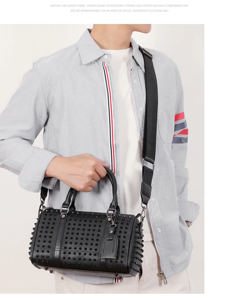 Rivet Pillow Umhängetasche Herren Premium Leder Herren Umhängetaschen Tote Mode Schultertasche Damen Herren Handtaschen Unisex Geldbörse – Detail 17