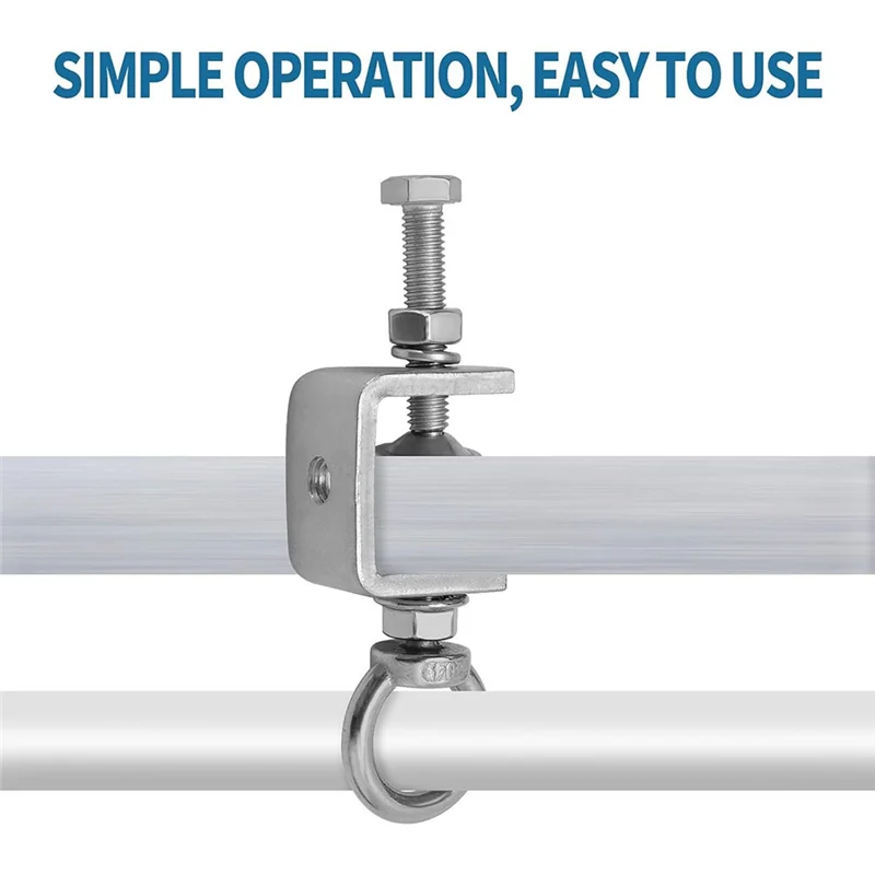 

【24 Hours Sale】C-Clamps 1" 25Mm Stainless Steel 6 Pcs Clamp With M8 Screw Ring,I- U-Clamps Design