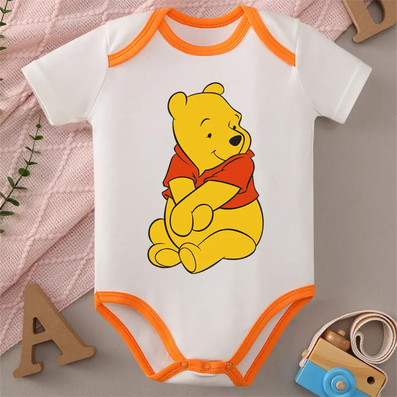 

MINISO Disney Print Honey Winnie Pure Cotton Baby Cloths Jumpsuit Onesie Bodysuit for 0-12 Months Newborn Best Gift for Baby