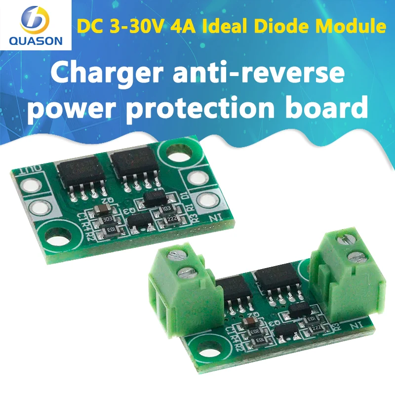 DC 3-30V 4A Ideal Diode Module Battery Charging Charger Anti Reverse Connection Power Protection Board Module Common Ground