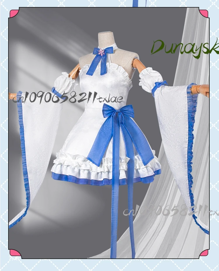 Re Rem คอสเพลย์ชุด - คริสตัลสีฟ้าชุดแม่บ้านวิกผมอะนิเมะ Lolita สไตล์เครื่องแต่งกายสําหรับฤดูร้อน/ฮาโลวีน/Convention ZER0