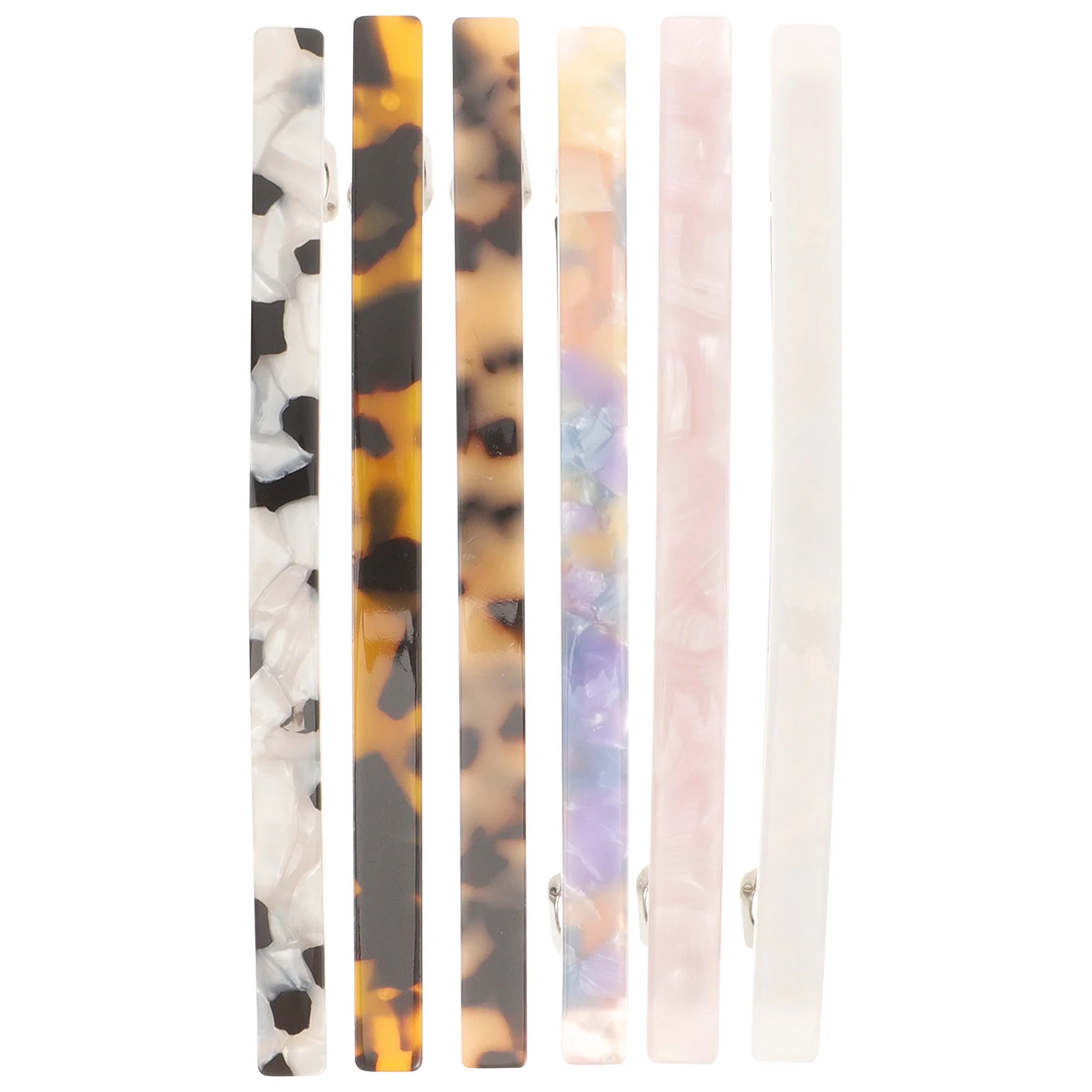 

6 Pcs Acetic Acid Hair Clip Set Miss Clips for Barrette Matte Acetate Barrettes