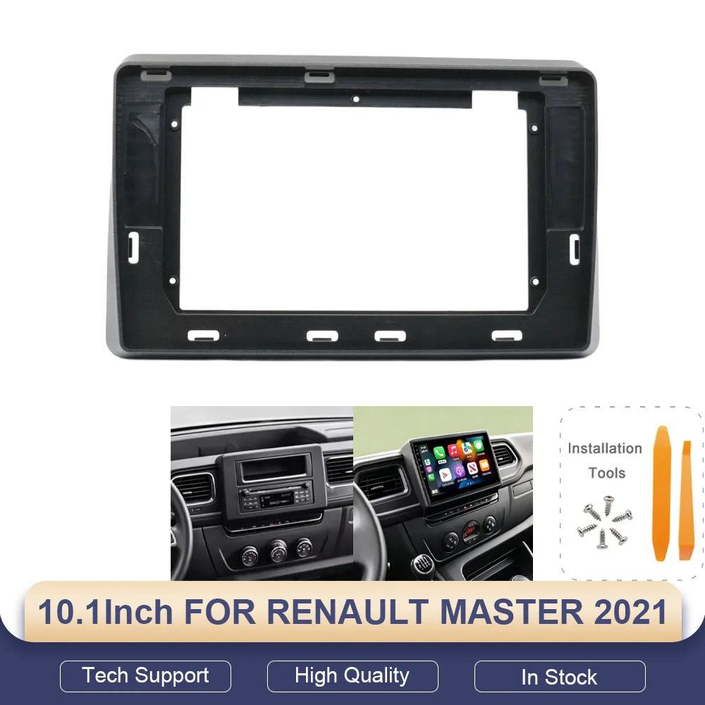 10.1 Inch Car Radio Fascia Panel for Renault Master 2021  Double Din Dash Fitting Kit with Canbus and Cable Harness