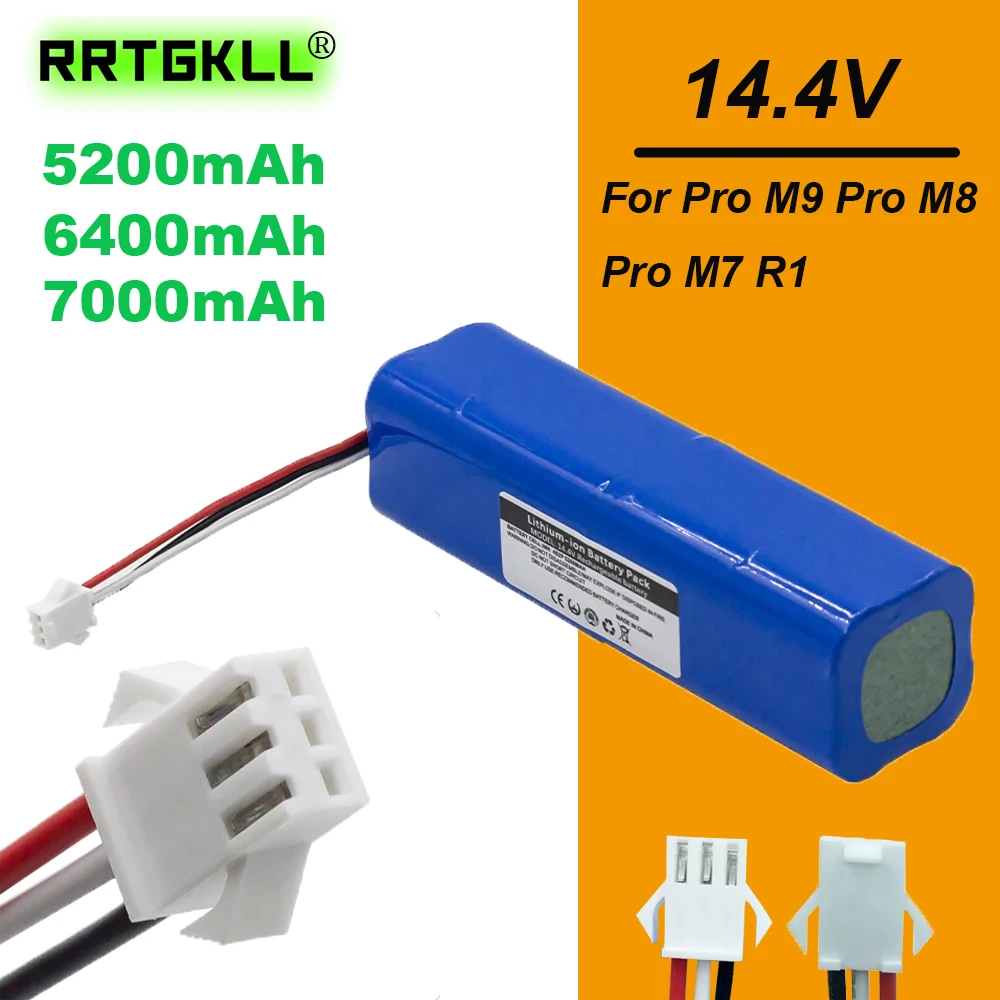 

Rechargeable Li-ion battery For XiaoMi Lydsto R1 Robot Vacuum Cleaner Pro M9 Pro M8 Pro M7 M7MAX M8Pro 14.4V 5200mAh/7000mAh