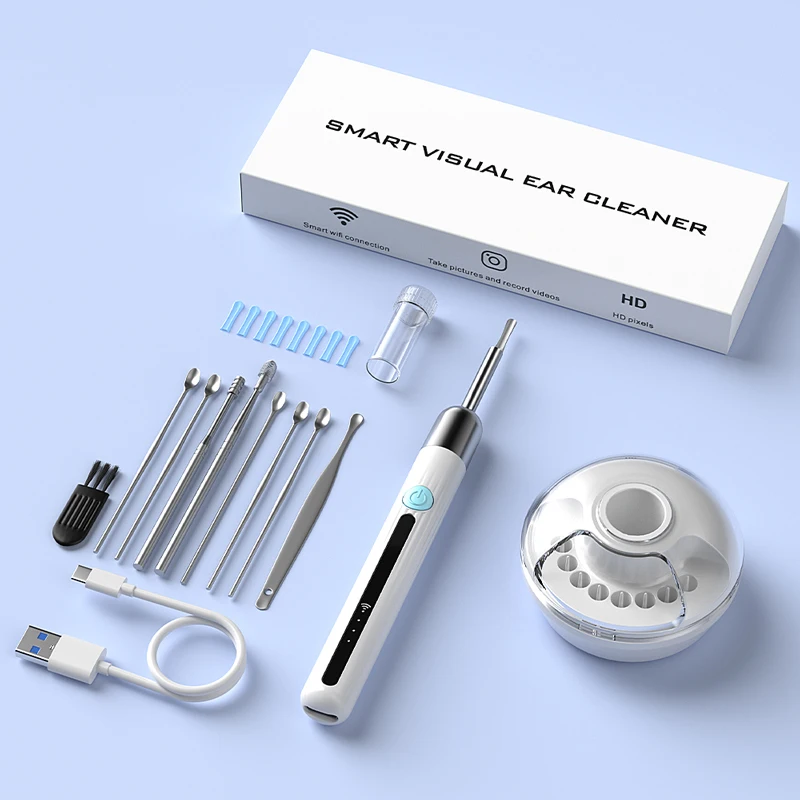 

Ультратонкая 4,2-мм визуальная Wi-Fi камера-эндоскоп 1080P HD для iOS/Android, беспроводной отоскоп для чистки ушей с базой