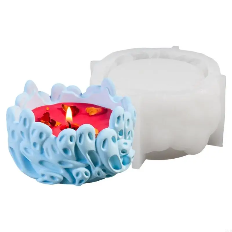 قوالب قاعدة شمعة شكل جمجمة لصياغة شمعدانات X3UD