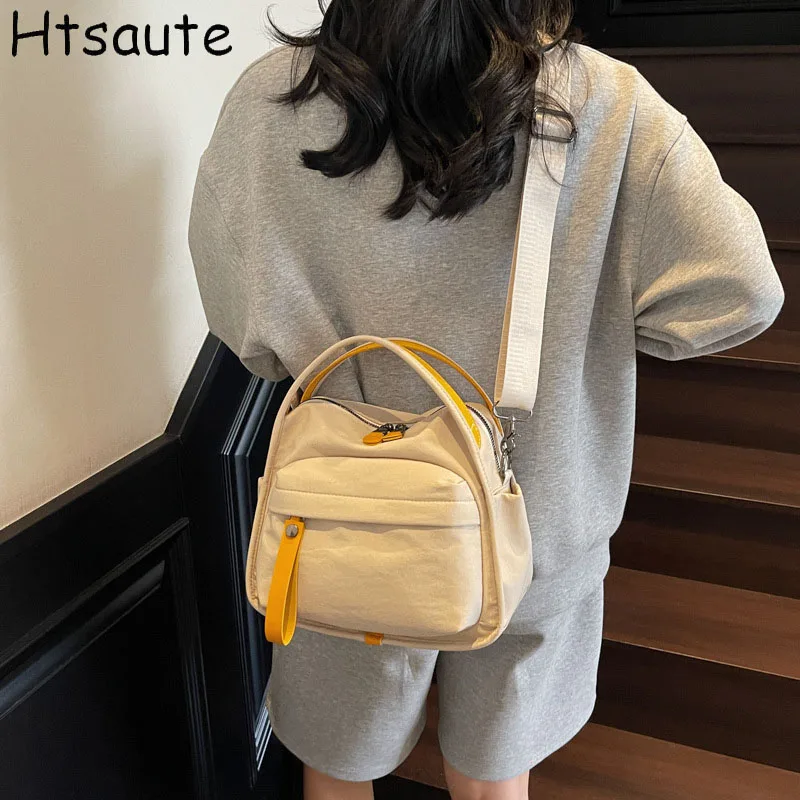 

Nylon Shoulder Bags Women Solid All-Match Simple Multifunction Handbags Large Capacity Crossbody Bags For Women Teens Purse