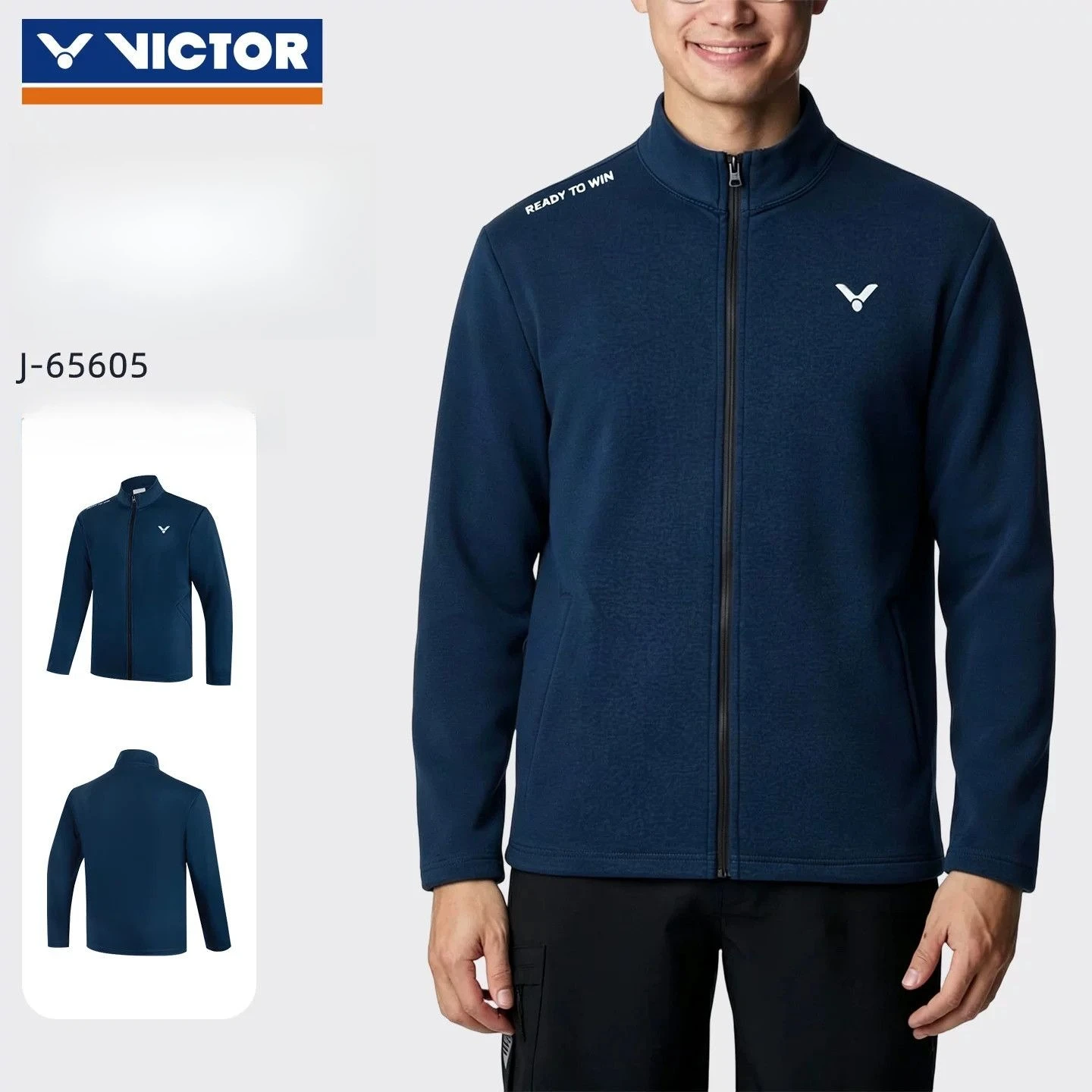 VICTOR J65605 Super Heat Knit Jacket Warm Fleece Lined Badminton Training Winter