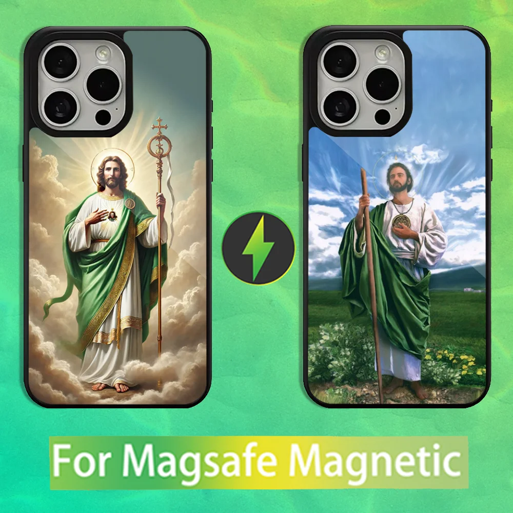 

Belief San J-judas Tadeo Phone Case For iPhone 16,15,14,13,12,11,Pro,Max,Plus,Mini,Magsafe,Magnetic Wireless Charging Case