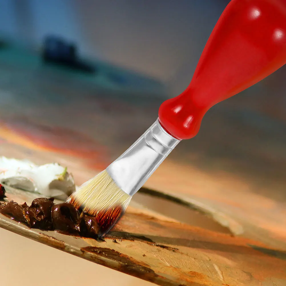 

4Pcs Artist Paint Brushes Unique Bristle Design Smooth Application for Oil Watercolour Professional Oil Paint Brushes