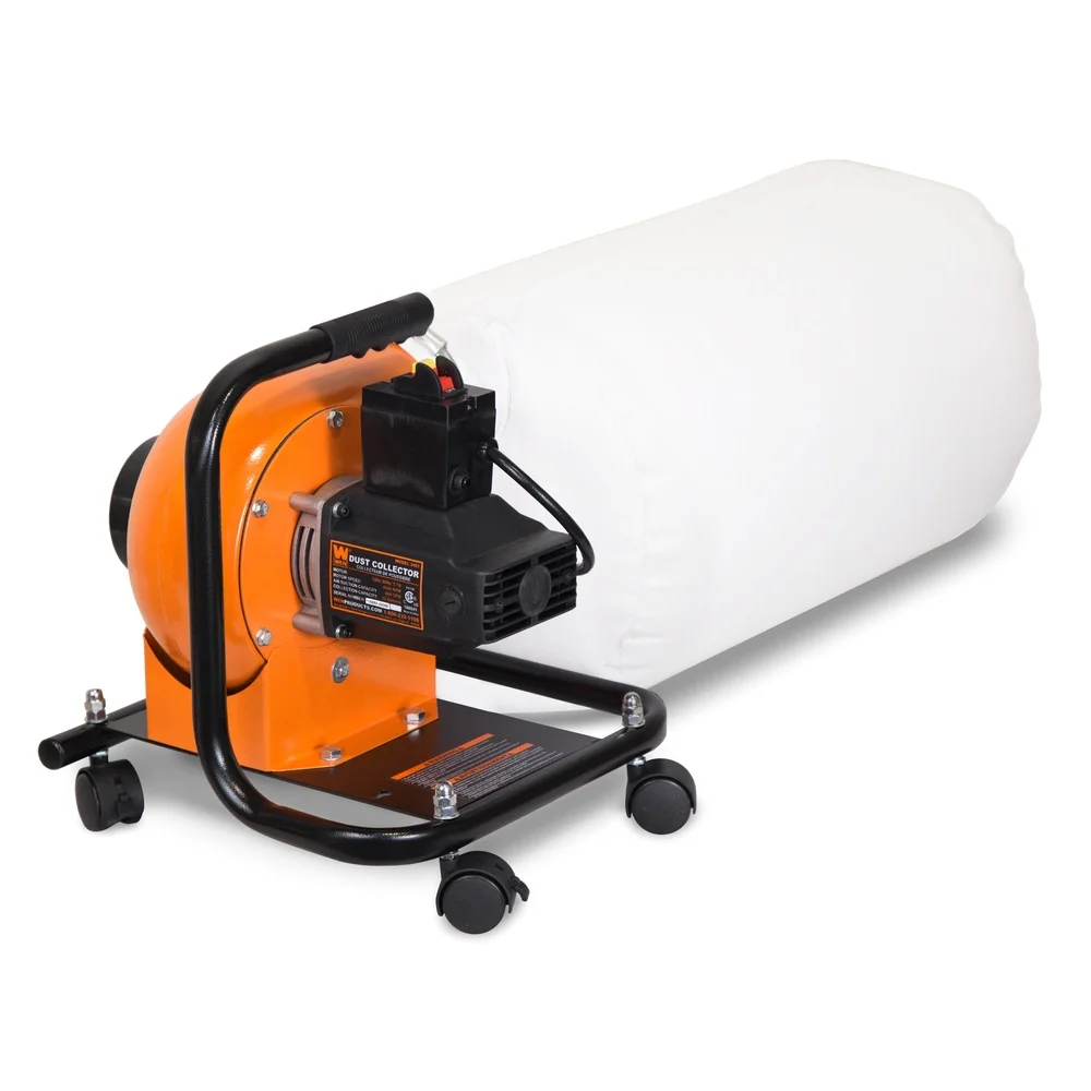 12 Gallon 660 CFM Wet Dry Vacuum Cleaner 4 Inch Hose Zippered Collection Bag Lockable Casters Easy Transport Dust Collector