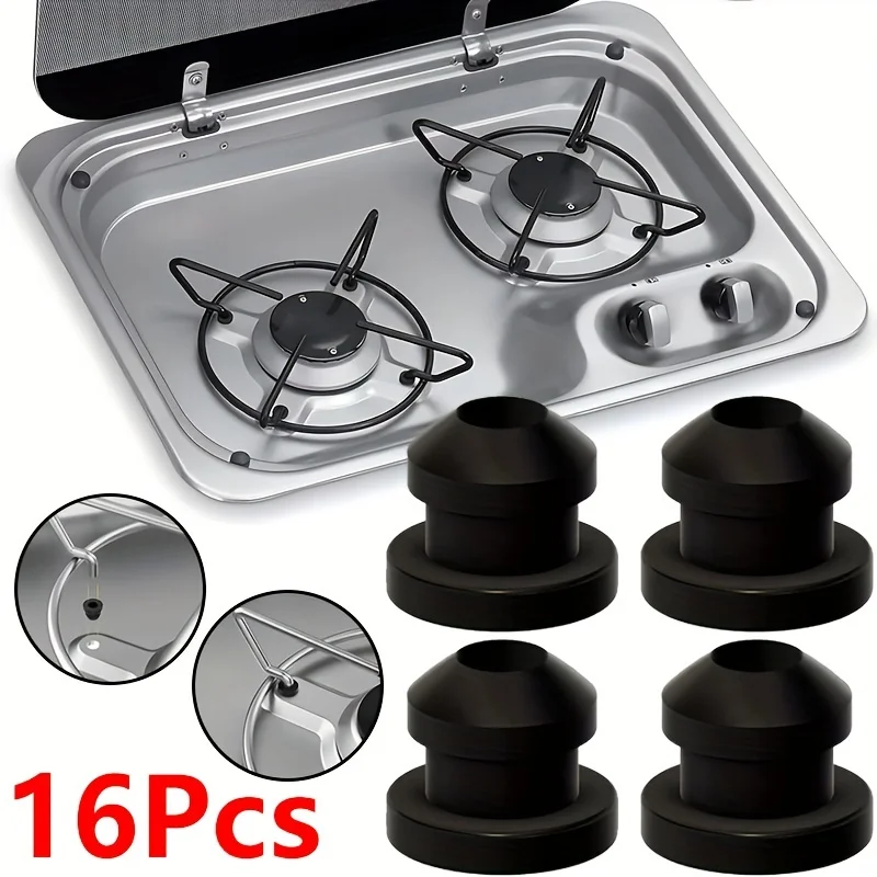 16pcs Silicone Grommet Sleeve Pan Hob Support for RV, Caravan & Camper - Durable Non-Electric Accessories
