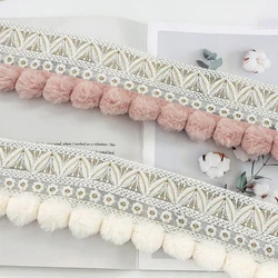 2/4/6 Meter Pom Pom Trim Ball Mini Furry Fur Pompom Fringe Ribbon Sewing Lace Trim Fabric DIY Curtain Sofa Craft Accessories