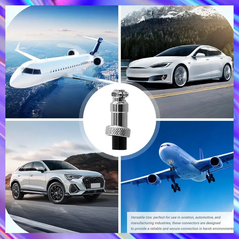 

10Set M12 12Mm Aviation Connector Male + Female Circular Air Socket Plug Electrical Wire Panel Connector