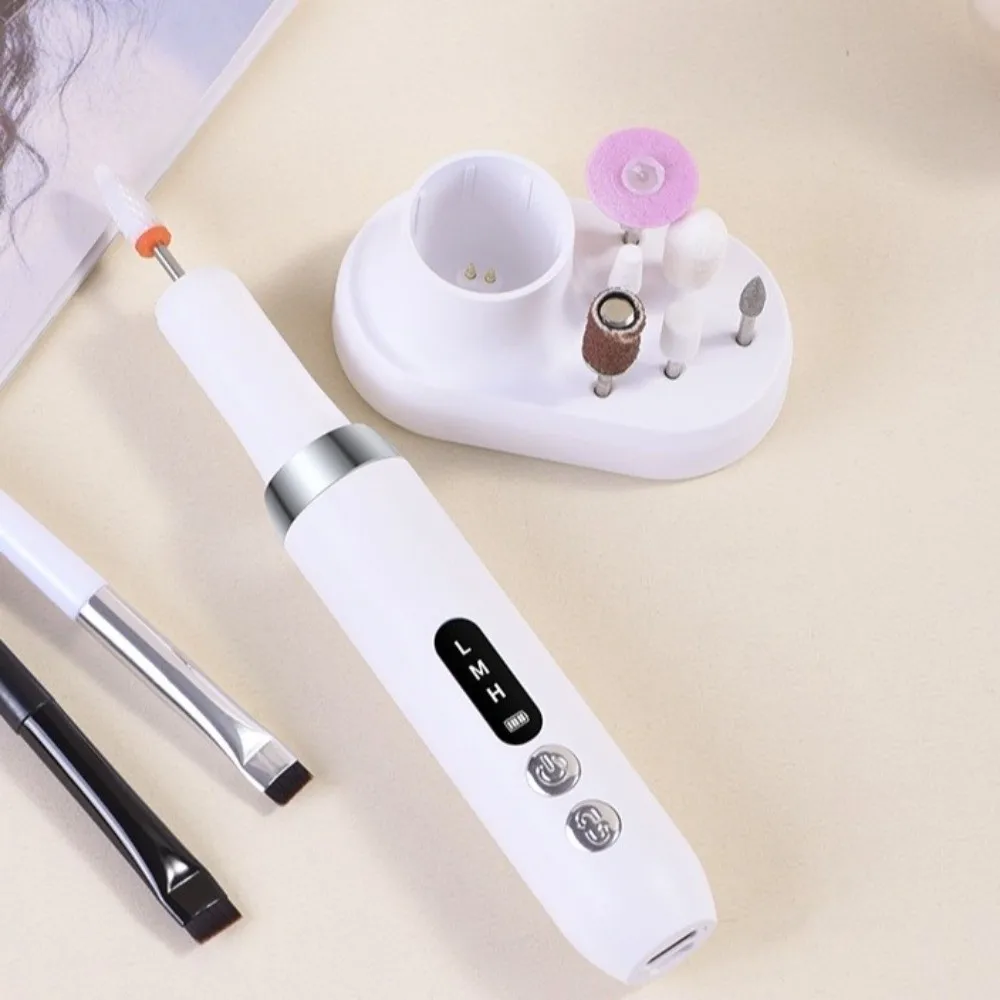 Rechargeable Electric Nail Polisher Dead Skin Removal Included Drill Bits Manicure Machine Low Noise Sanding File Pen