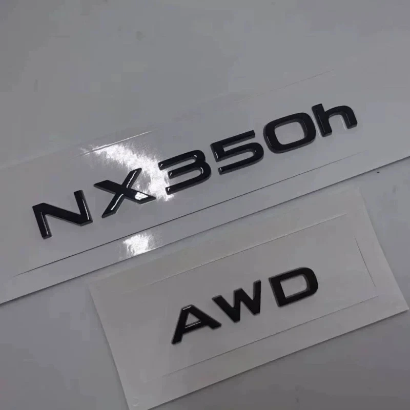 Nowy emblemat na klapę bagażnika do Lexusa NX 450h+ NX350 AWD (roczniki 2022-2023), czarny chromowany, z logo, akcesoria. — 2