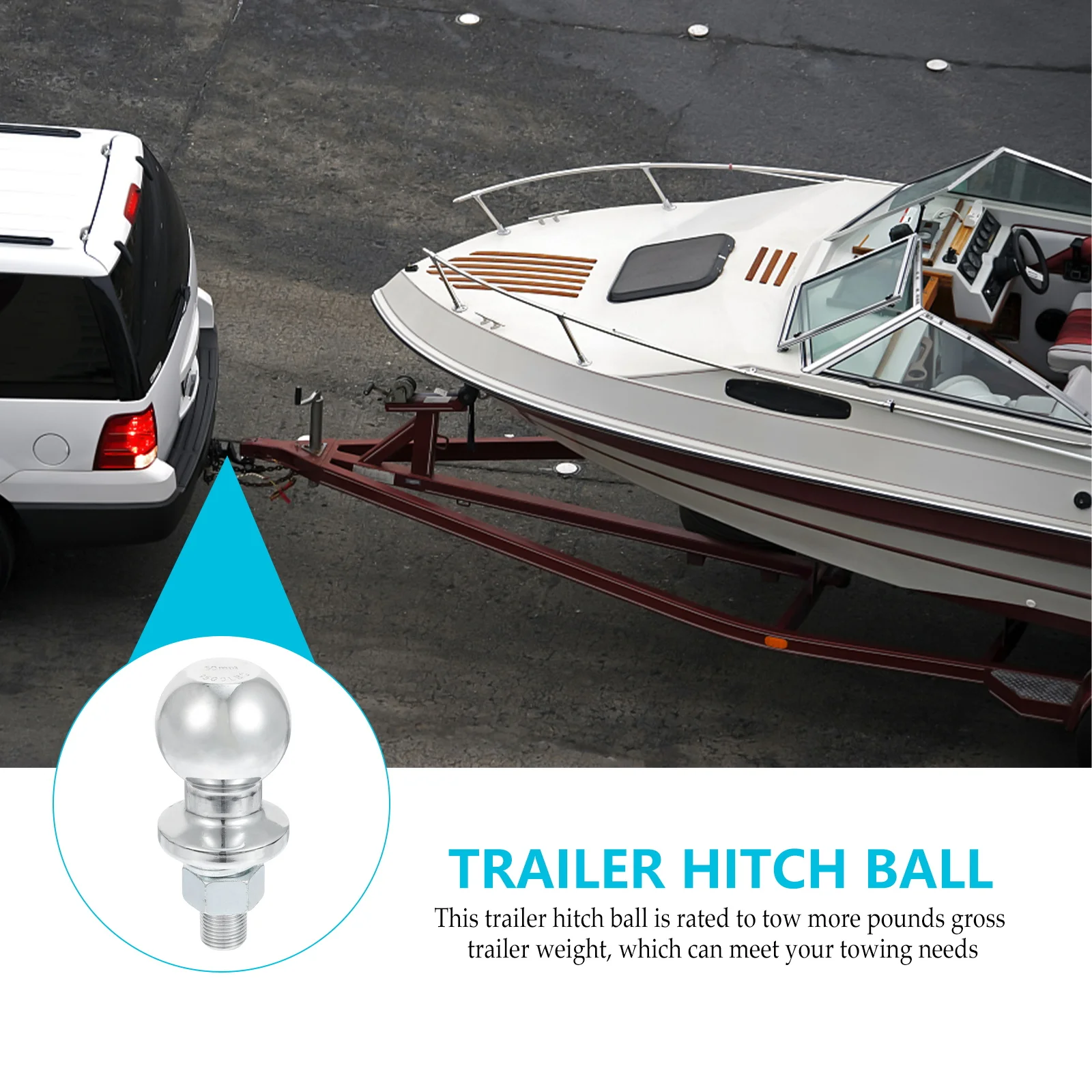 

Trailer Hitch 50Mm 2 Inch Chrome Plated Galvanized Tow Ball For Yacht Caravan Towing Durable Corrosion Resistant Replacement
