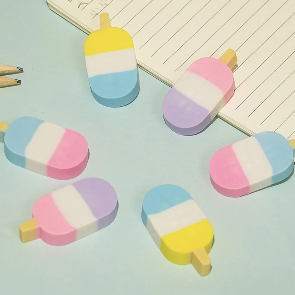 

24Pcs Cute Ice Cream Erasers Cartoon Portable Mini Pencil Erasers Bulk Drawing Accessories Office Drawing Accessory