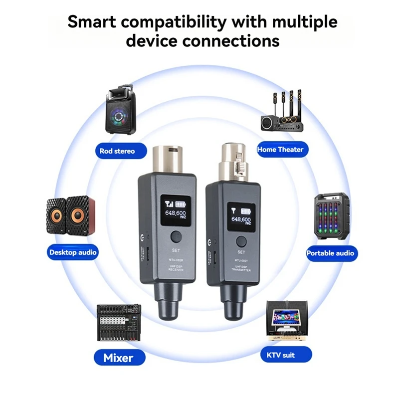 Mikrofon sistem nirkabel, pemancar nirkabel UHF pemancar penerima Mi Line untuk kondensor dinamis