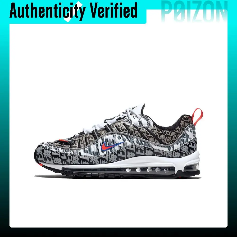 Nike Air Max 98 Running Shoes Unisex Low-top Black/White/Gray/Red BV6955-106