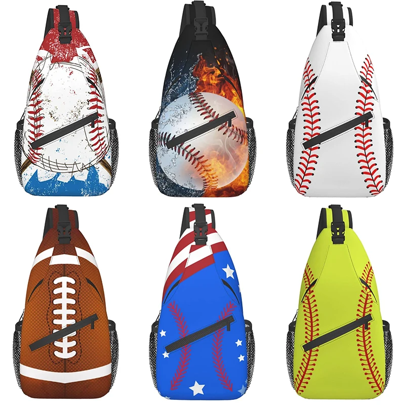 Baseball Sling Bag Chest Bag Sport Baseball Crossbody Bags For Mens Womens