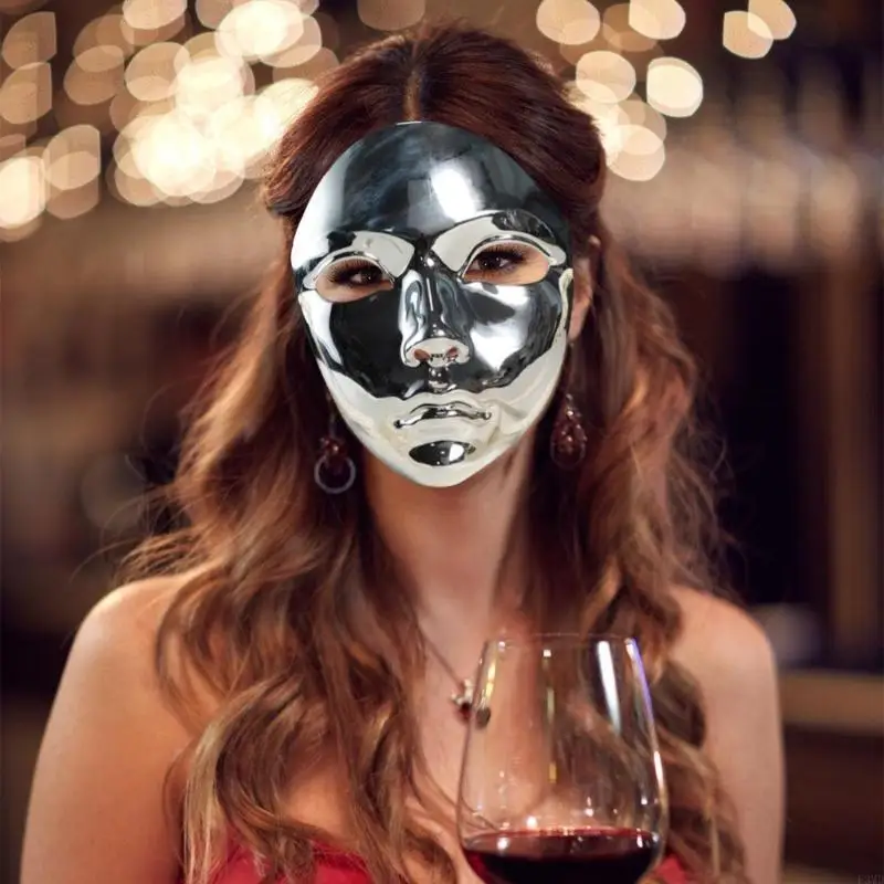 Halloween Mask Metallic Color Mask Mask Full Face Mask for Women Men F3MD