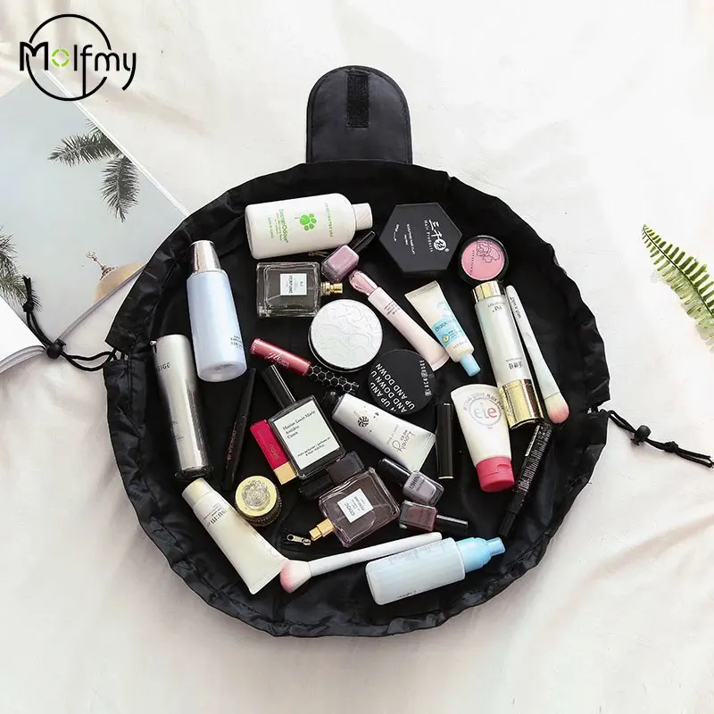 Drawstring Cosmetic Bag Travel Storage Pearl Makeup Bag Organizer Female Make Up Pouch Portable Waterproof Toiletry Beauty Case