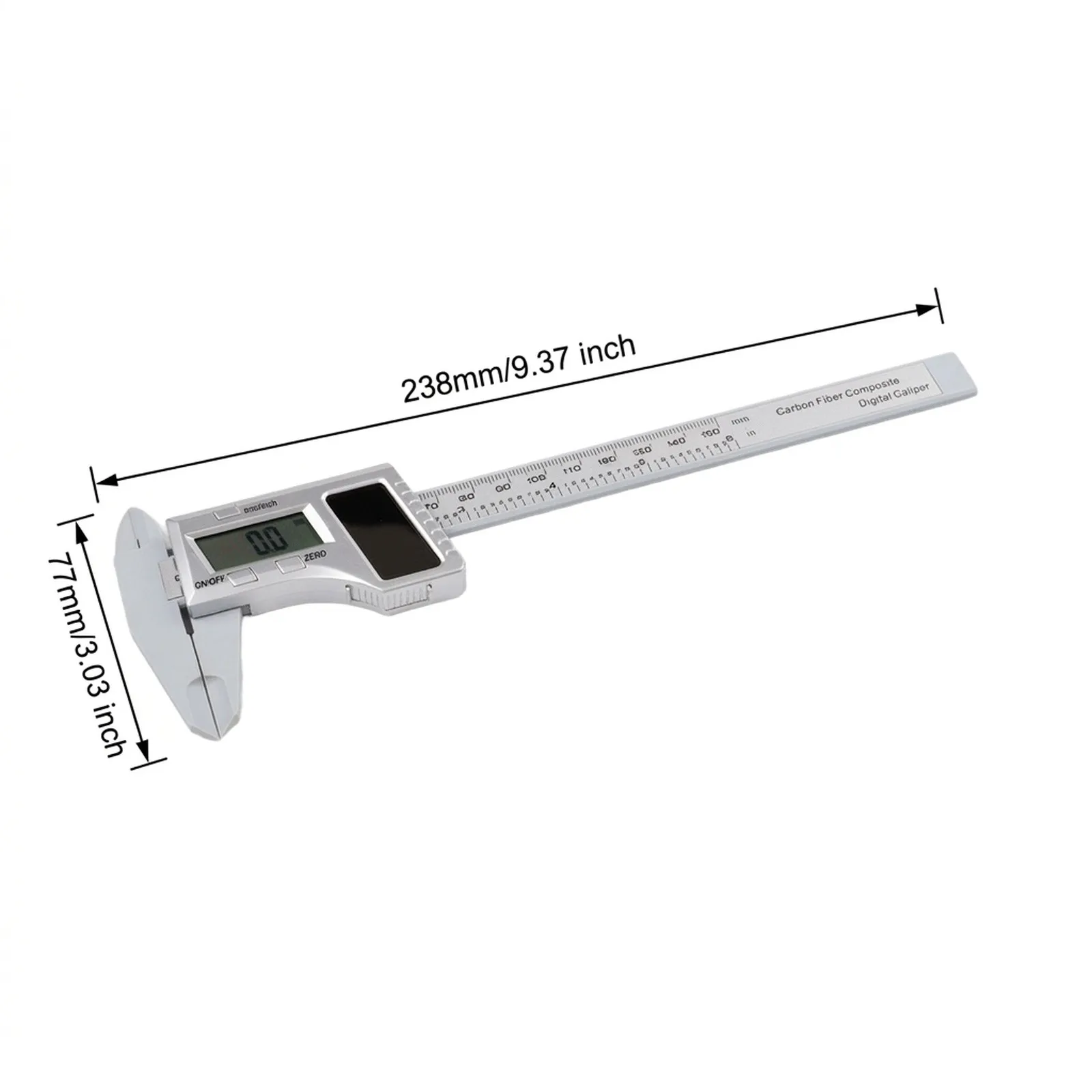 Solar Powered Digital Caliper 0-150mm ABS Plastic Electronic Vernier Gauge 0.01mm Resolution For Woodworking Jewelry DIY Measuri