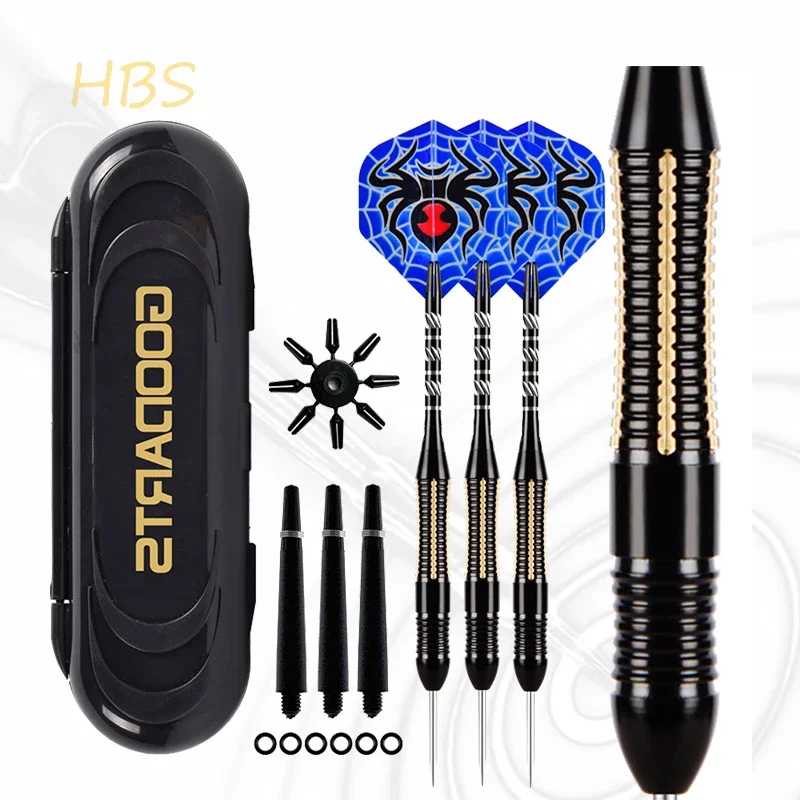 HBS New Brass Darts Professional Hard Tip Darts Dart Board Throwing Game with Beautiful Storage Box 3PCS/SET