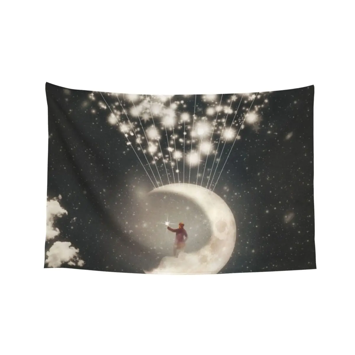 

The Big Journey of the Man on the Moon Tapestry Decoration Aesthetic Wall Decor Hanging Bathroom Decor Tapestry