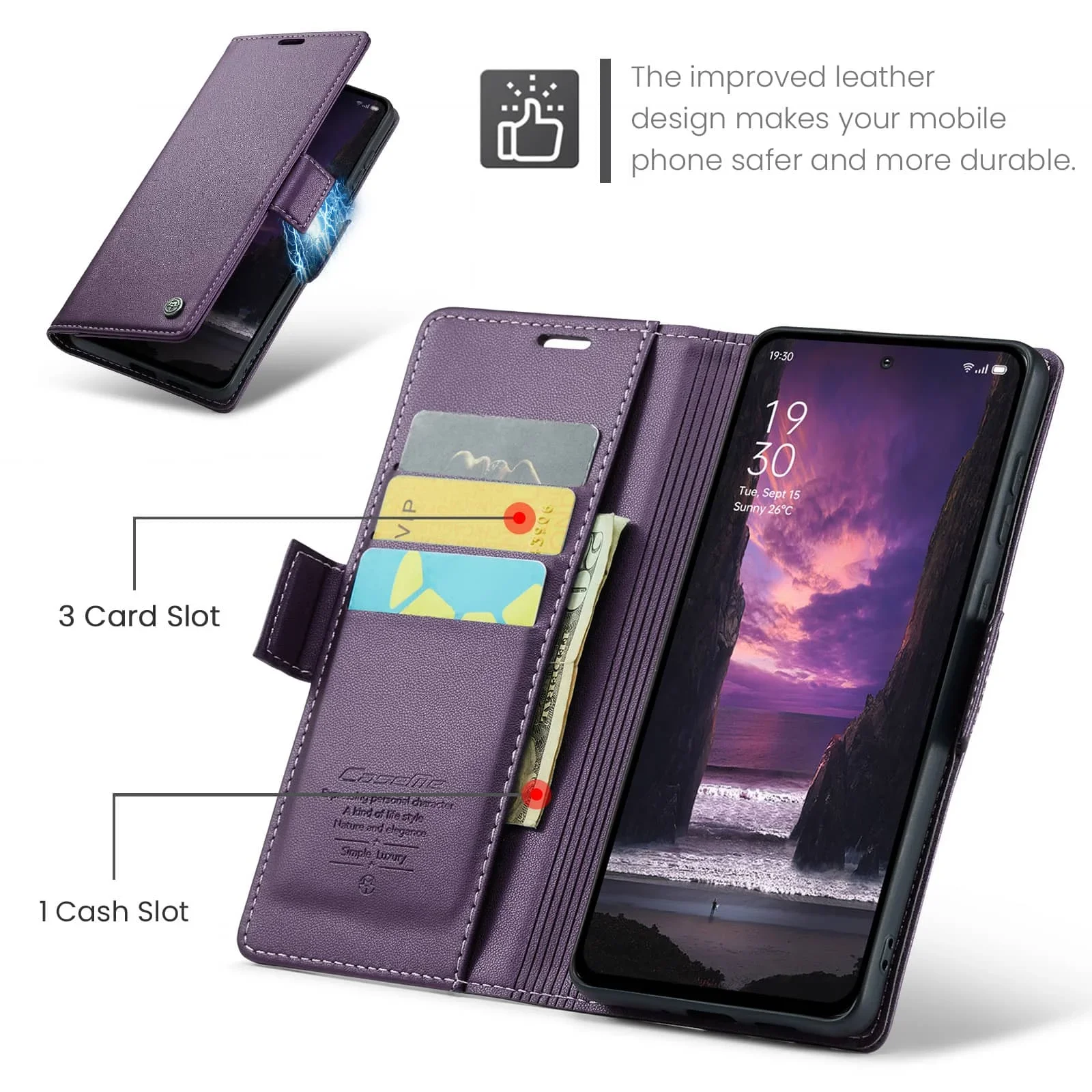 For OPPO Reno12/12 Pro 5G/Reno12F 4G/5G/12FS 5G Case With Card Holder, Wallet Case with RFID Blocking,Durable Leather Cover