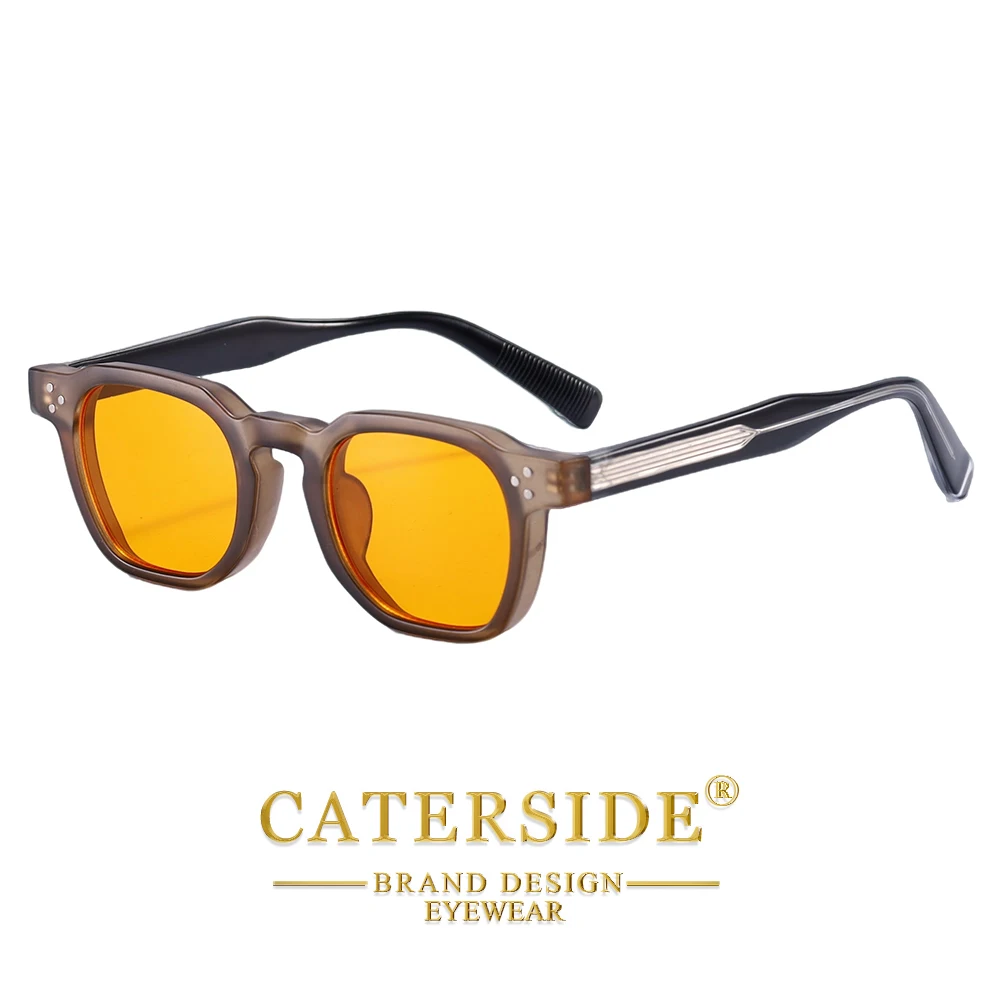 CATERSIDE Neue Vintage Herren-Sonnenbrille Hochwertige Quadratische Sonnenbrille Damen Outdoor Reise Strand Sommer Mode-Brille UV400 – Detail 7