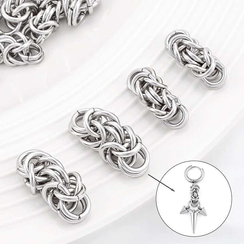5/10Pcs Stainless Steel Charms Metal Connector for DIY Hoop Earring Pendant Jewelry Making Findings Bracelet Accessories