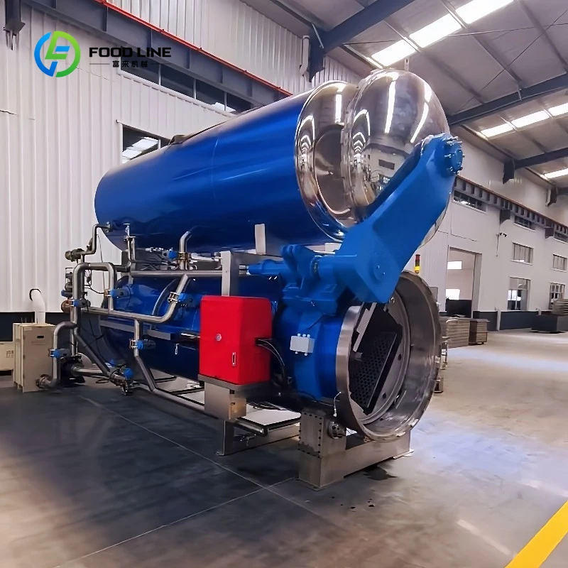 Customized Industrial Rotary Water Spray Retort - High-Pressure Food Sterilizer for Bowl/Canned Food Grade 304