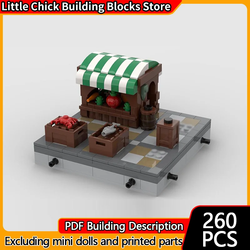 

Medieval Castle Model MOC Building Bricks Village Market Store Modular Technology Children Holiday Gifts Assemble Toys Suit