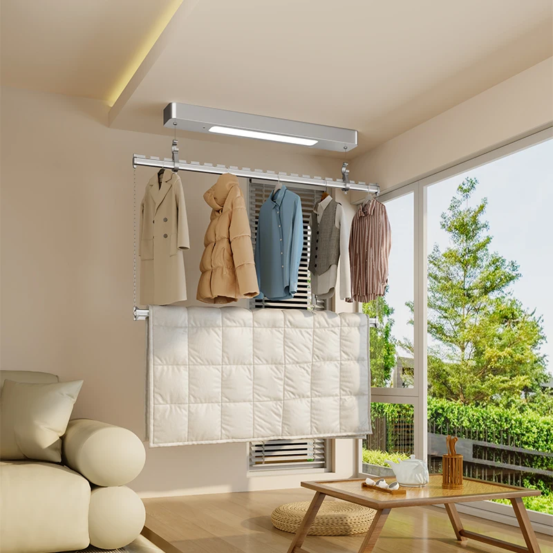 New modern intelligent electronic folding drying rack indoor/outdoor wall-mounted type is suitable for living room