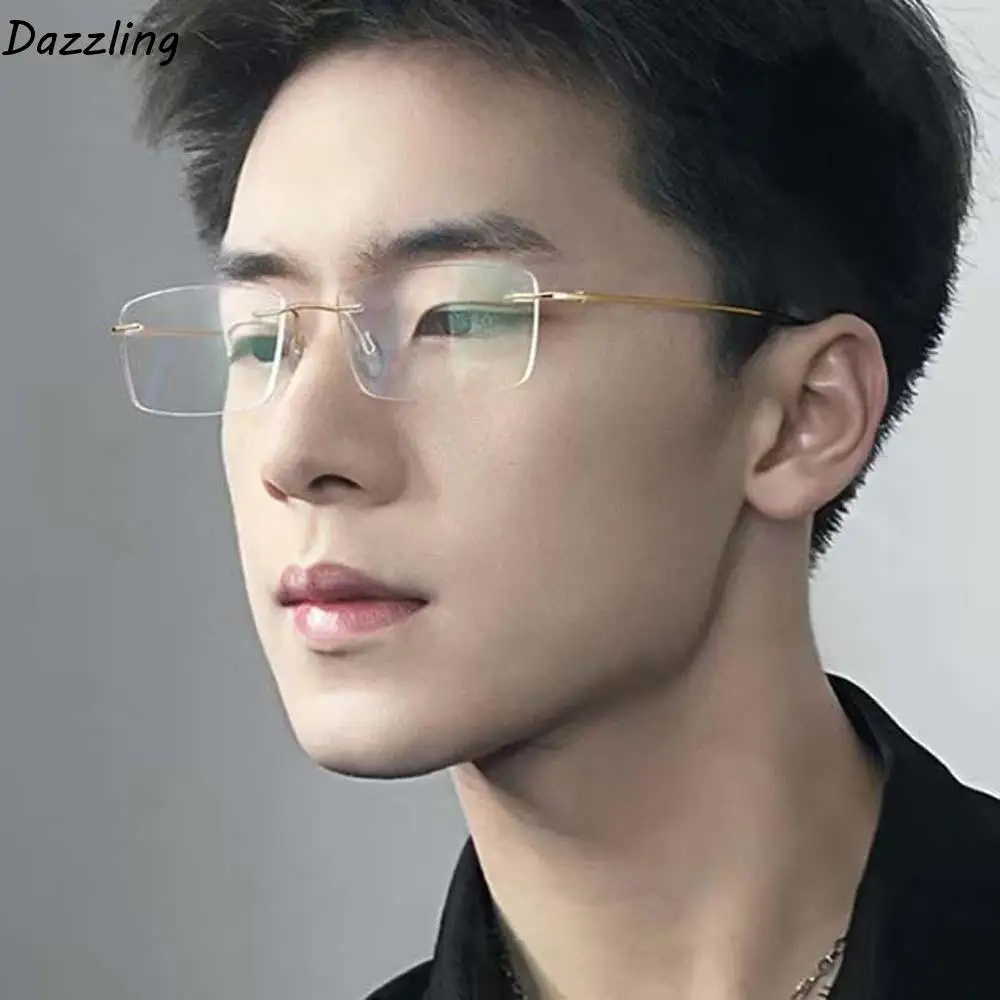 

Alloy Frameless Reading Glasses Resin PC Unisex Presbyopic Glasses Costume Accessory Lightweight Anti Eyewear